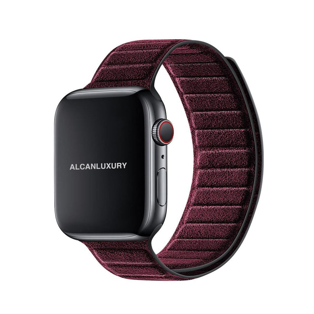 Alcantara Apple Watch Armband - Weinrot - 42/44/45/46 mm & Ultra (49 mm)