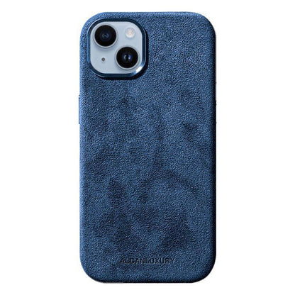 iPhone 14 - Alcantara-Hülle - Ozeanblau