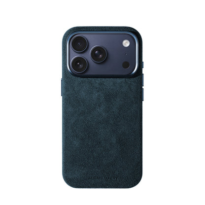iPhone 17 Pro Max – Alcantara-Hülle – Marineblau