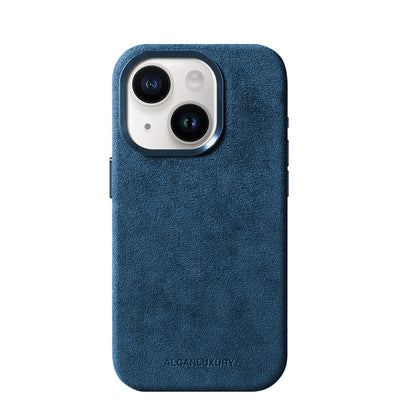 iPhone 15 Plus - Alcantara-Hülle - Ozeanblau