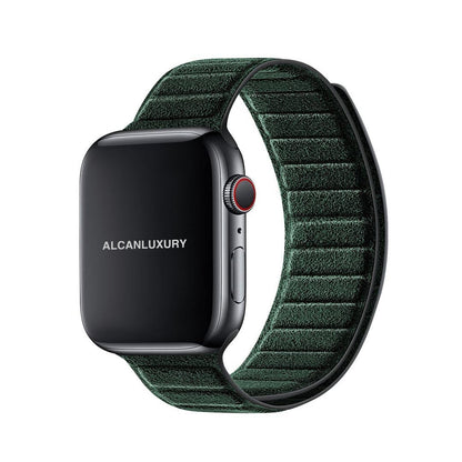 Alcantara Apple Watch Armband - Mitternachtsgrün - 42/44/45/46 mm &amp; Ultra (49 mm)
