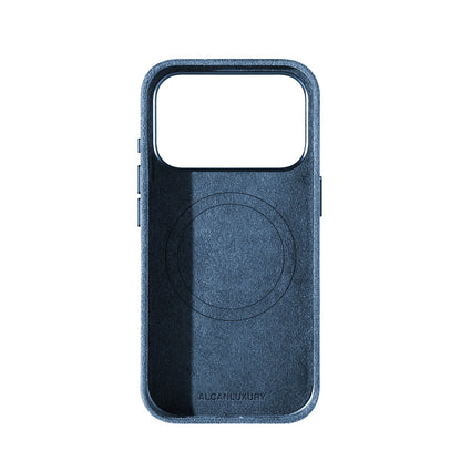 iPhone 17 Pro Max – Alcantara-Hülle – Ozeanblau