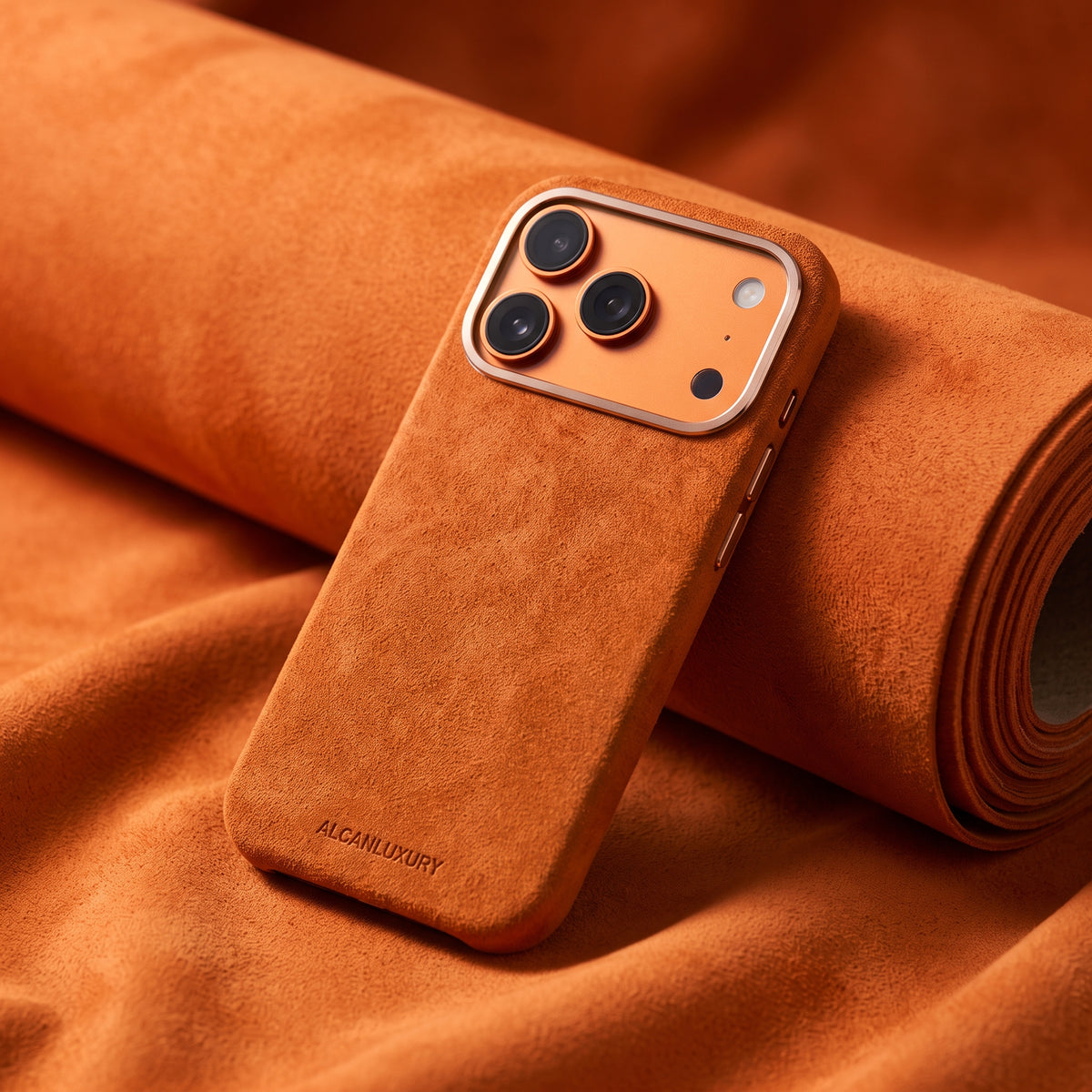 iPhone 17 Pro Max – Alcantara-Hülle – Orange